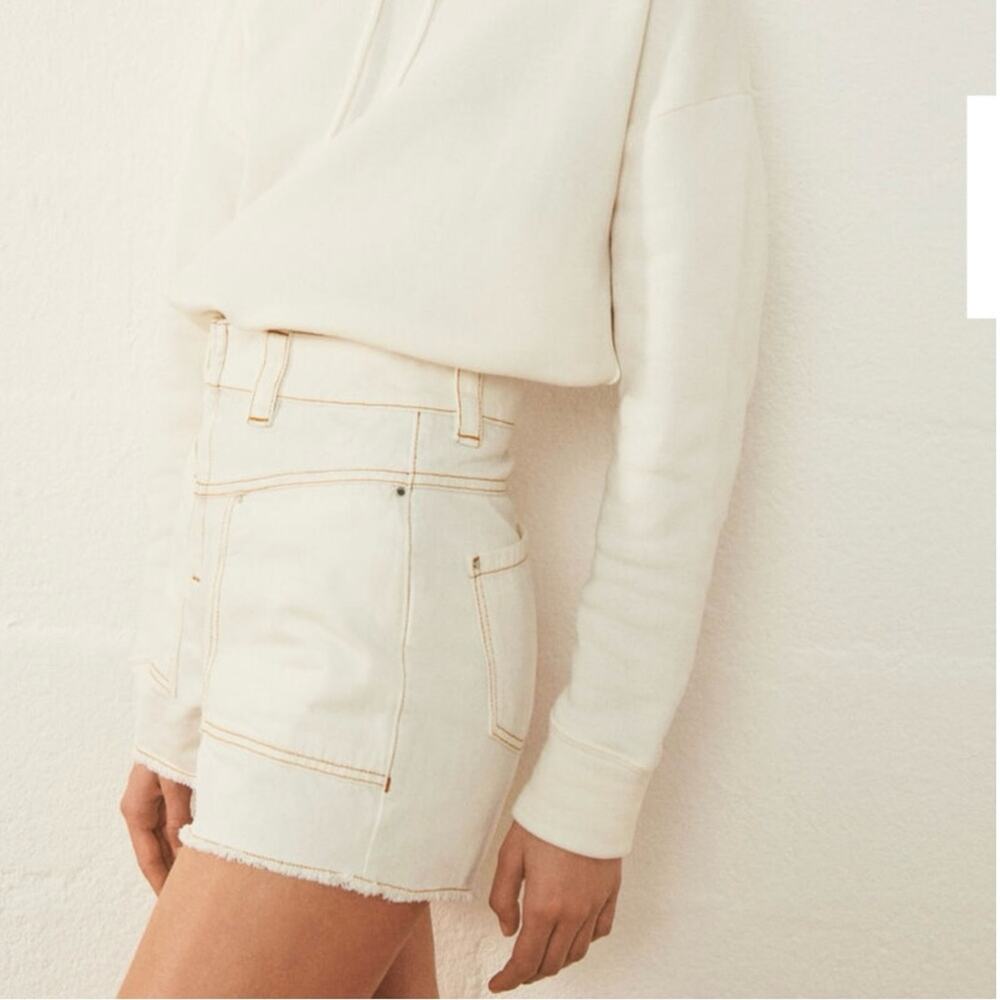 Ba&sh David Denim Shorts in Ecru size 2 - Picture 5 of 15
